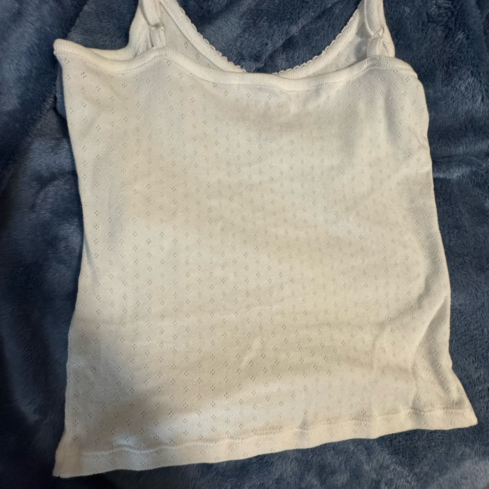 NWOT White Eyelet Tank Top “Not My Problem” with an outline of a Bow - Picture 3 of 3